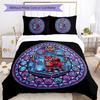 Cybernetic Canine Mandala Pattern Bedding,Quilt Set Quilt Cover Pillowcase Home Birthday Gift (1 * Duvet Cover + 2 * Pillowcase, Without Core)