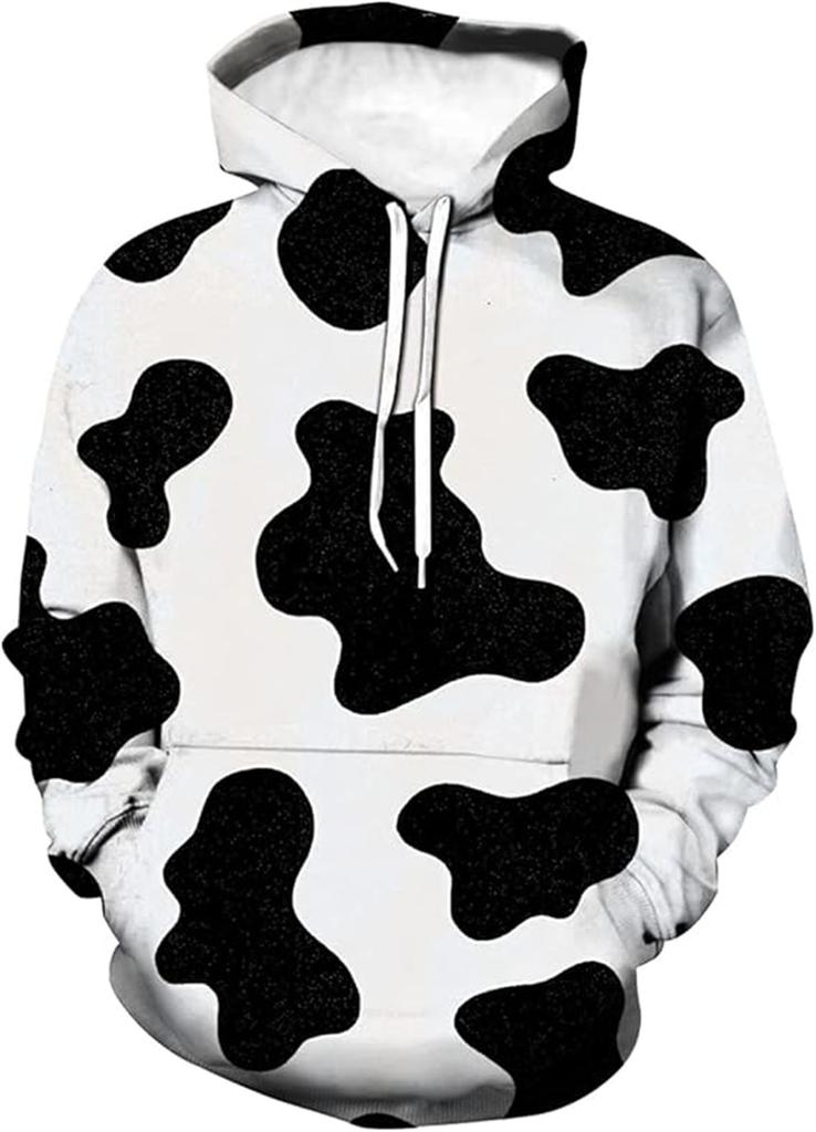 Cow spot Pattern Men Hoodie For Men Women Cartoon 3D Printed Hooded Pullover Autumn Casual Men Tops Cosplay Party Sweatshirt