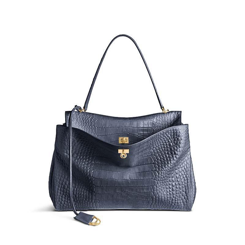 2025 New Women's Bag Authentic Leather High-end One-shoulder Large Capacity 100-piece Cross-border Cowhide