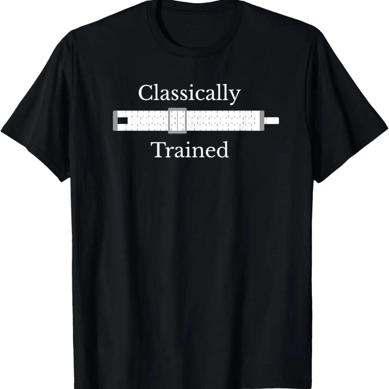 Classically Trained Slide Rule Mechanical Analog Calculator T-Shirt S
