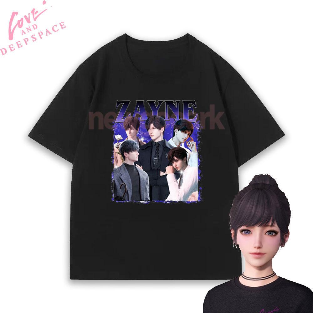 Zayne Love and Deepspace Otome Game Tshirt Woman Man Couple Girlfriend Cartoon Anime Cotton Graphic T Shirts Oneck Shortsleev