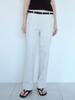 TEXT ROOM Low-Rise Straight Pants_Light Gray