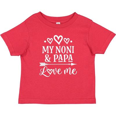 Inktastic Noni And Papa Love Me Granddaughter Baby T-Shirt Girls Clothes Outfit
