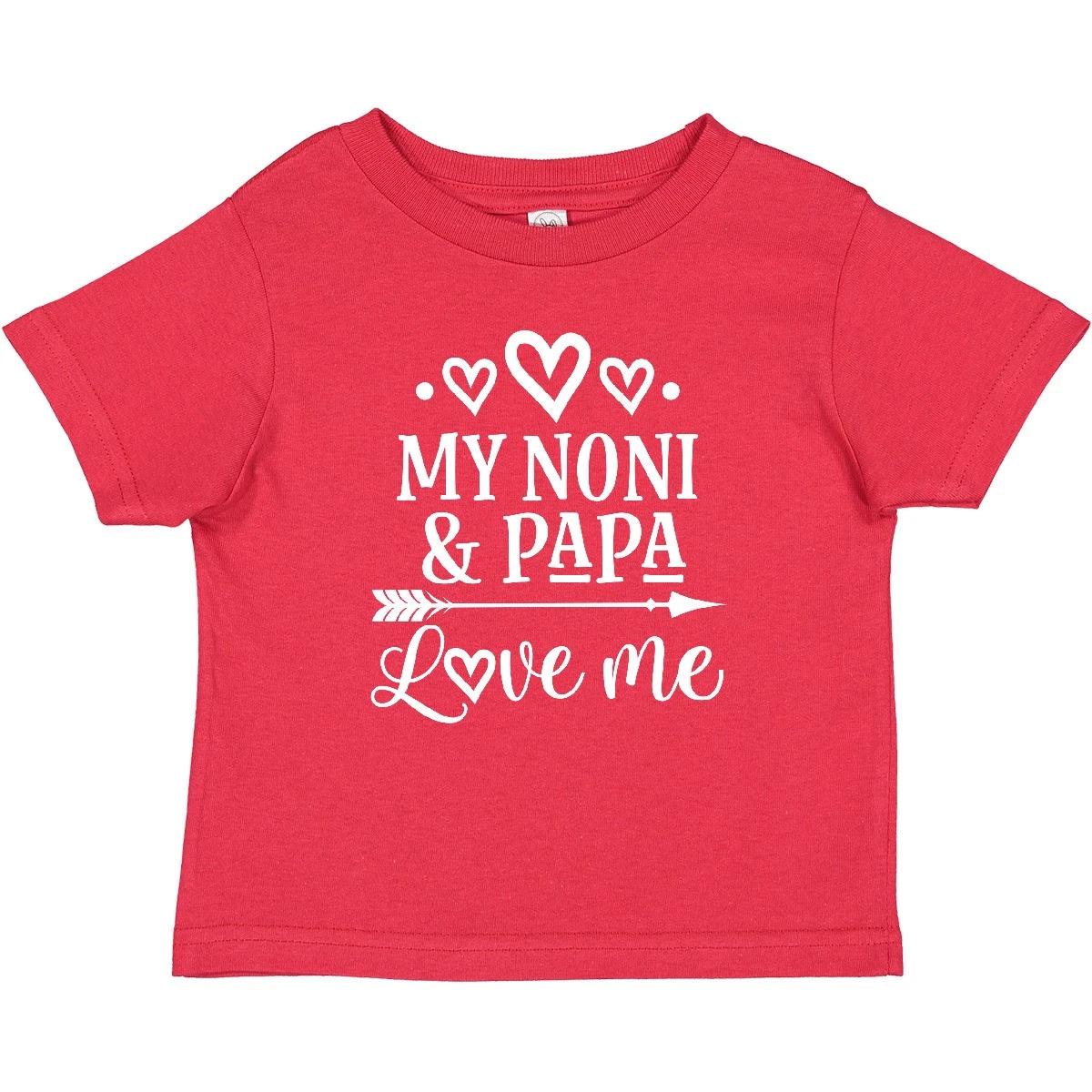 Inktastic Noni And Papa Love Me Granddaughter Baby T-Shirt Girls Clothes Outfit 160