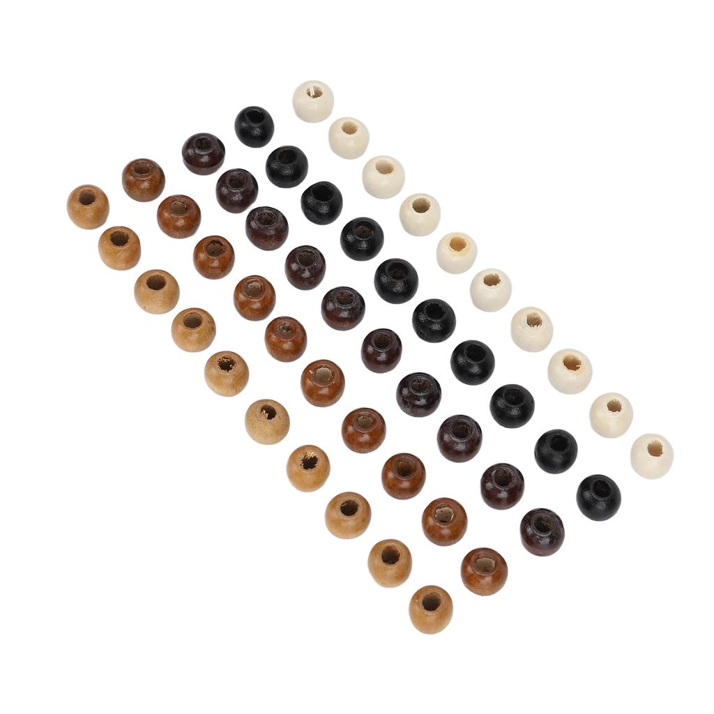 50 Stück Holz Bartperlen DIY Elegante Dreadlocks Perlen Anhänger für Haarflechten Armband Halskette