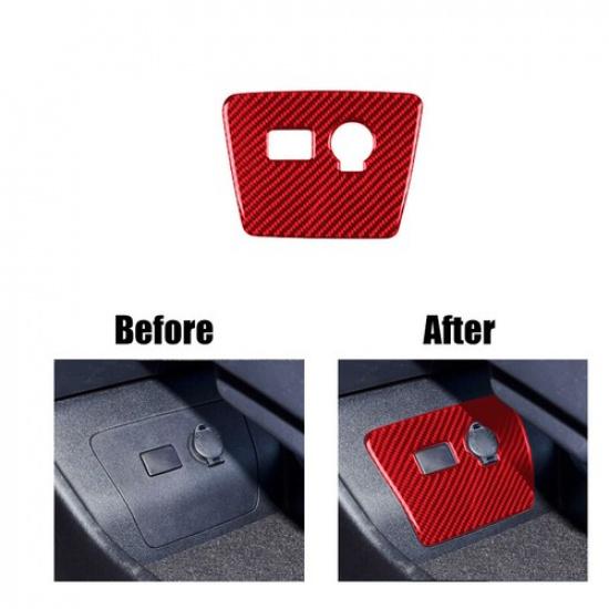Red Carbon Car Power Output Button Panel Trim Sticker For Toyota Prius 2012-2015
