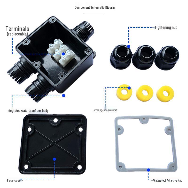 IP68 Three-Way Outdoor Waterproof Junction Box for Street Light (Model FSH712)