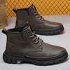Winter Martinlaarzen heren echt leer nieuwe werkschoenen retro heren hoge trendy leren laarzen