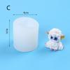 Cute Sheep Silicone Candle Mold With Bow Sitting Sheep Cute Design Diy Suitable Handmade Crafts Candles Plaster Soap Home Decor