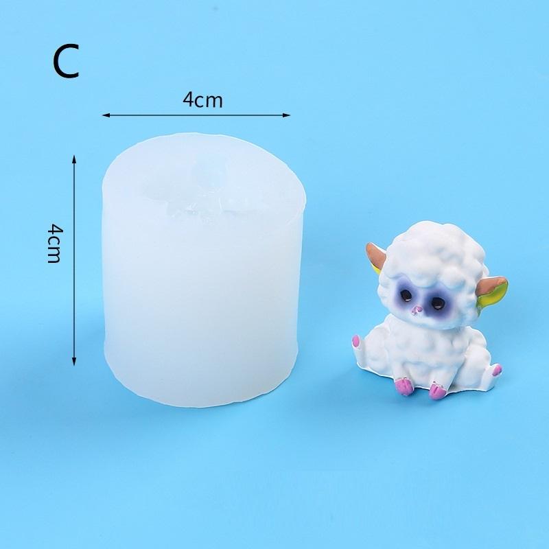 Cute Sheep Silicone Candle Mold With Bow Sitting Sheep Cute Design Diy Suitable Handmade Crafts Candles Plaster Soap Home Decor