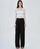MALOUPE 2173 Double-Pleated Wide Pants (Black)