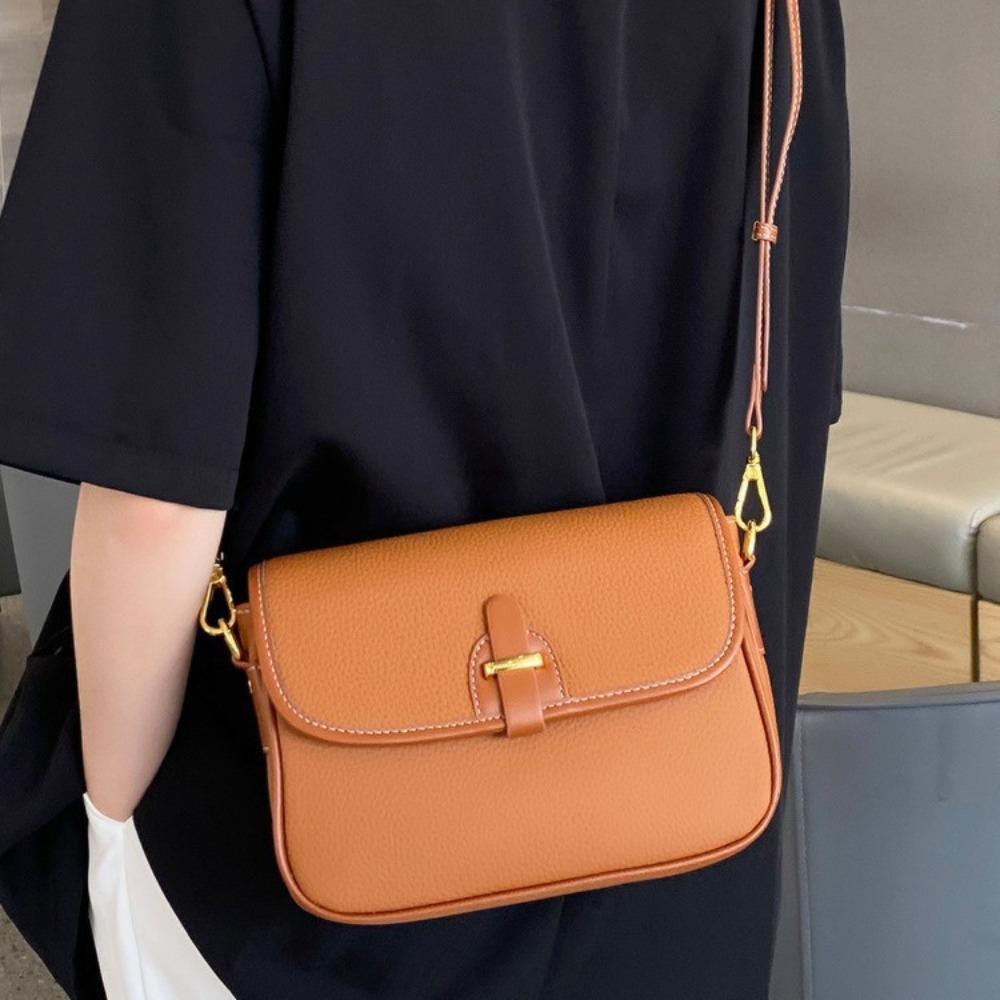 Leather women's bags, high-end first-layer cowhide contrasting color shoulder square bag, new summer women's messenger bag bag.