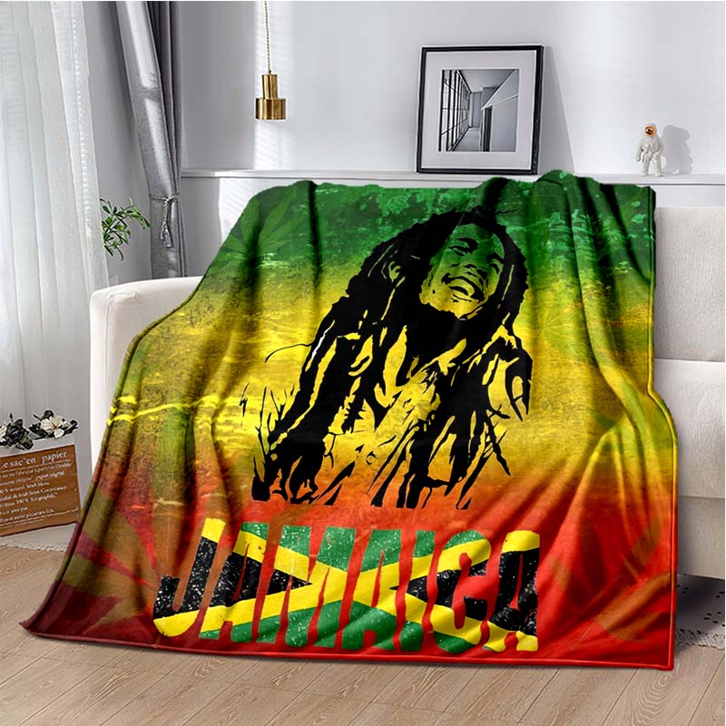 Bob Marley Music Throws Blanket for Kid Couch Sofa Travel Home Picnic Hiking Bed Beding Super Soft Flannel Blanket Birthday Gift