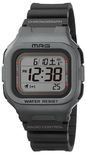 

MAG MW-550A Digital Wristwatch, Radio, Solar, Dual Power, Waterproof, Urethane Strap, Slightly Smaller, Suitable for Kids, S Silver Height 48 x Width