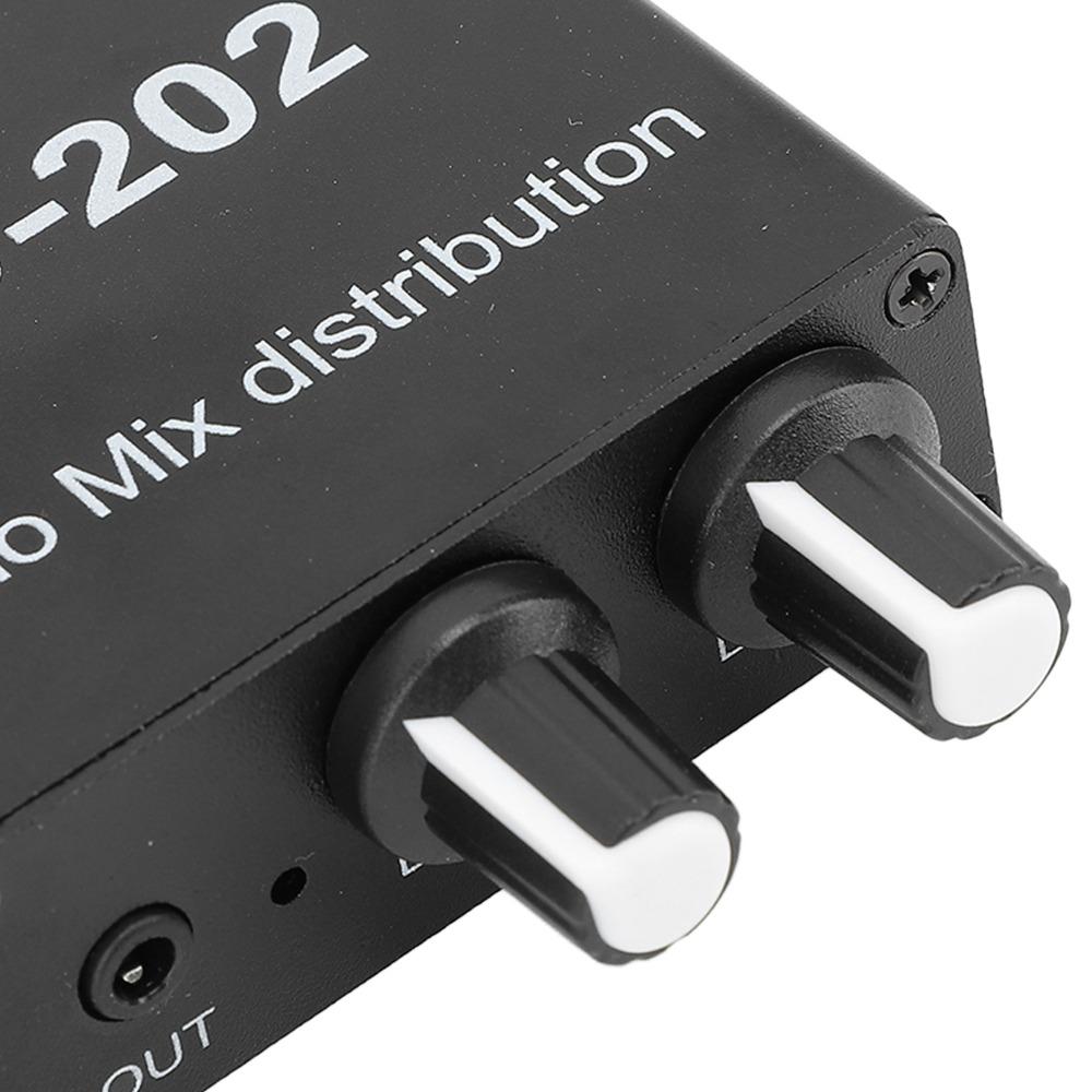 3.5mm Small Sound Mixer 2 In 2 Out Headphone Mixer Dual-Channel Stereo Mixer For Headphone