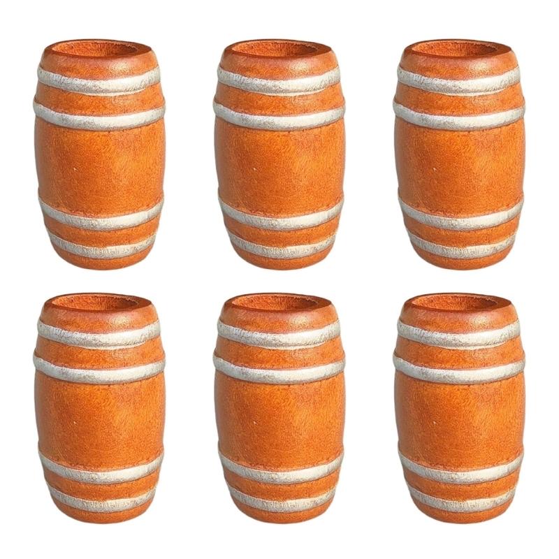 Mini Wooden Beer Barrels for Dollhouses Bar Scene Decoration Beer Festivals and Party Setting Natural Wood