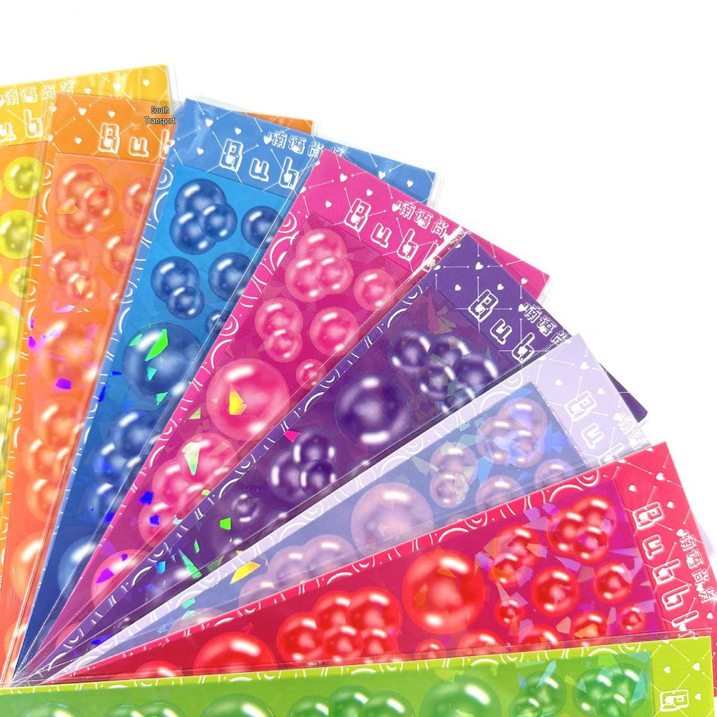 Korean Style Laser Bubble Stickers for Journaling and Card Decoration