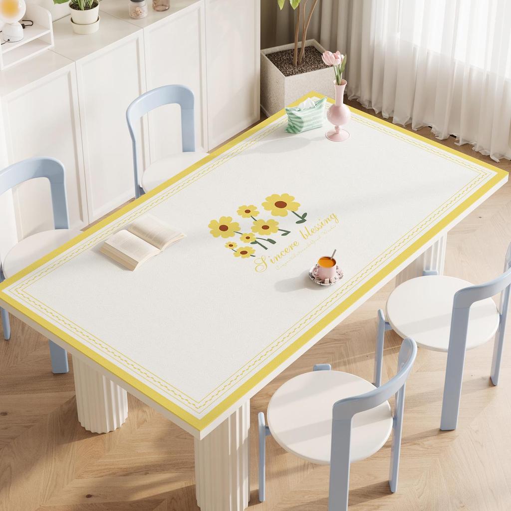 Luxury Leather Waterproof Heat-Resistant Dining Table Mat: Elegant Oil-Proof Desktop Pad for Coffee Tables and Living Rooms