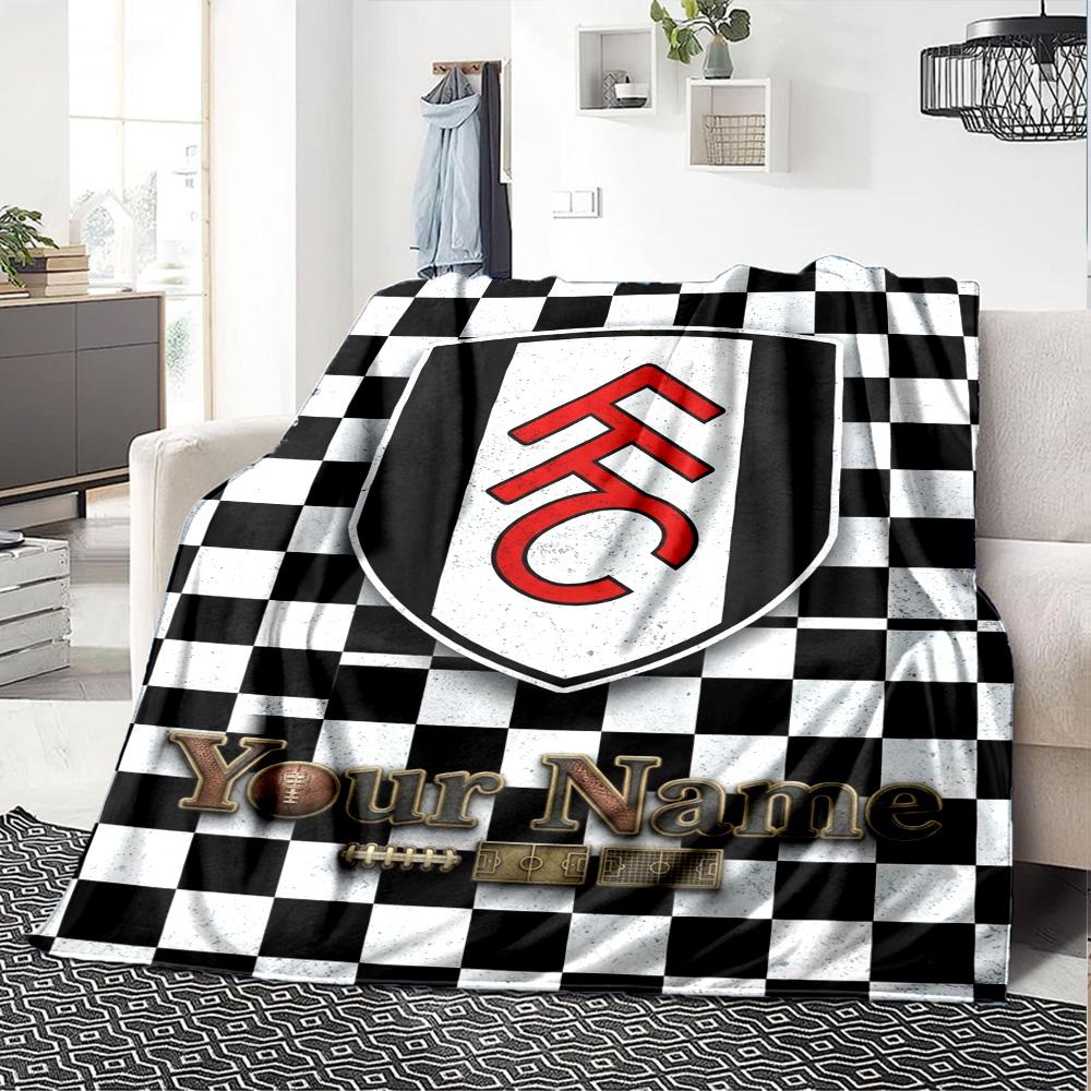Name Custom Fulham FC Print Flannel Blanket High Quality Warm Comfortable Cover for All Seasons Perfect for Gifts Home Decor