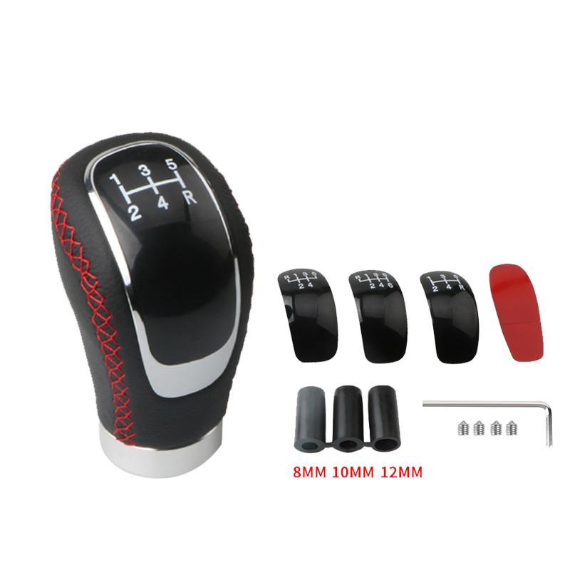 5/6 Speed Universal R PU Leather Gear Shift Knob Manual Car Gear Stick Head Shift Replacement Knob Modified Shift Head