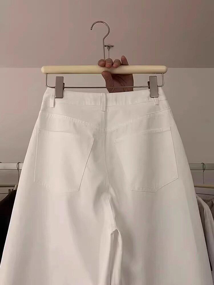 Korean Style Curve Blade Casual Pants for Women - Spring/Fall 2026, Plus Size, Loose, Hip Covering, Slimming, Versatile Wide Leg Long Pants