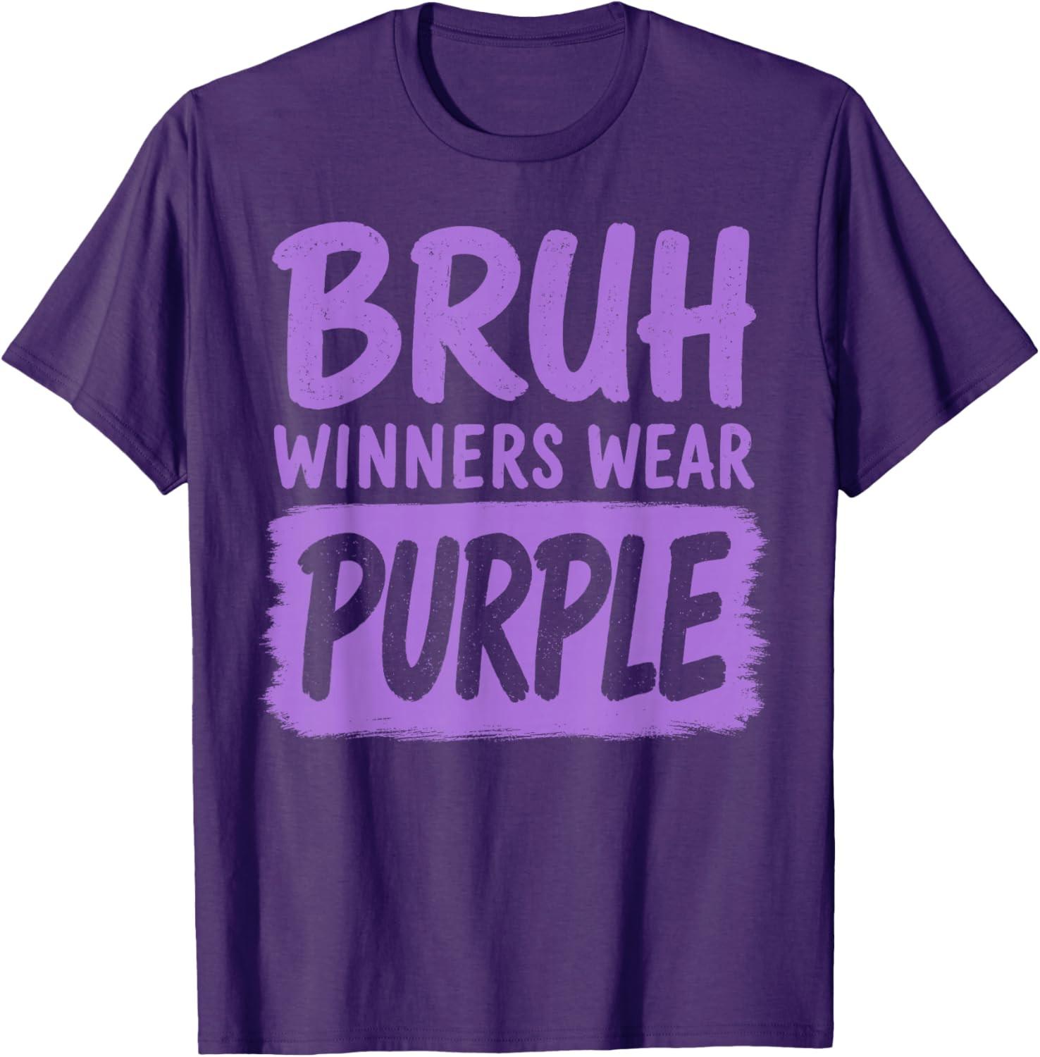 Bruh Winners Wear Purple Funny Teacher Kid Field Day Games Unisex T-Shirt L