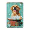 1pc Vintage Dog Bath Time Metal Tin Sign, Rustic Wall Art for Home, Bar, Cafe, Gym, Garage, Indoor & Outdoor Decor, 8x12 Inches