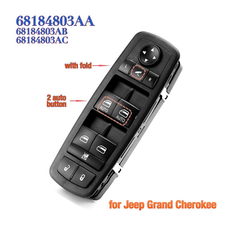 68184803AA 68184803AB 68184803AC Electric Power Window Switch Glass Lifter Control Button, For Jeep Grand Cherokee 2014-2018