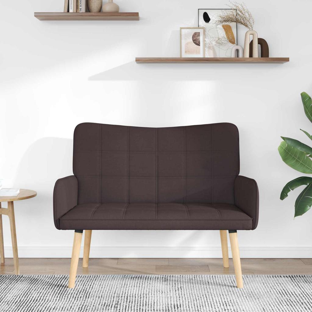 2 Seater Sofa Dark Brown 115 x 61 x 87 cm Fabric