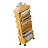 Movable Bookshelf Multipurpose Large Capacity Multilayer 4 Universal Wheels Deskside Bookshelf for Office School Home