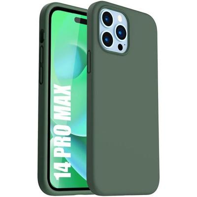 Protective Case - Silicone - for iPhone 14 Pro Max - Midnight Green - Non-slip - Flexible
