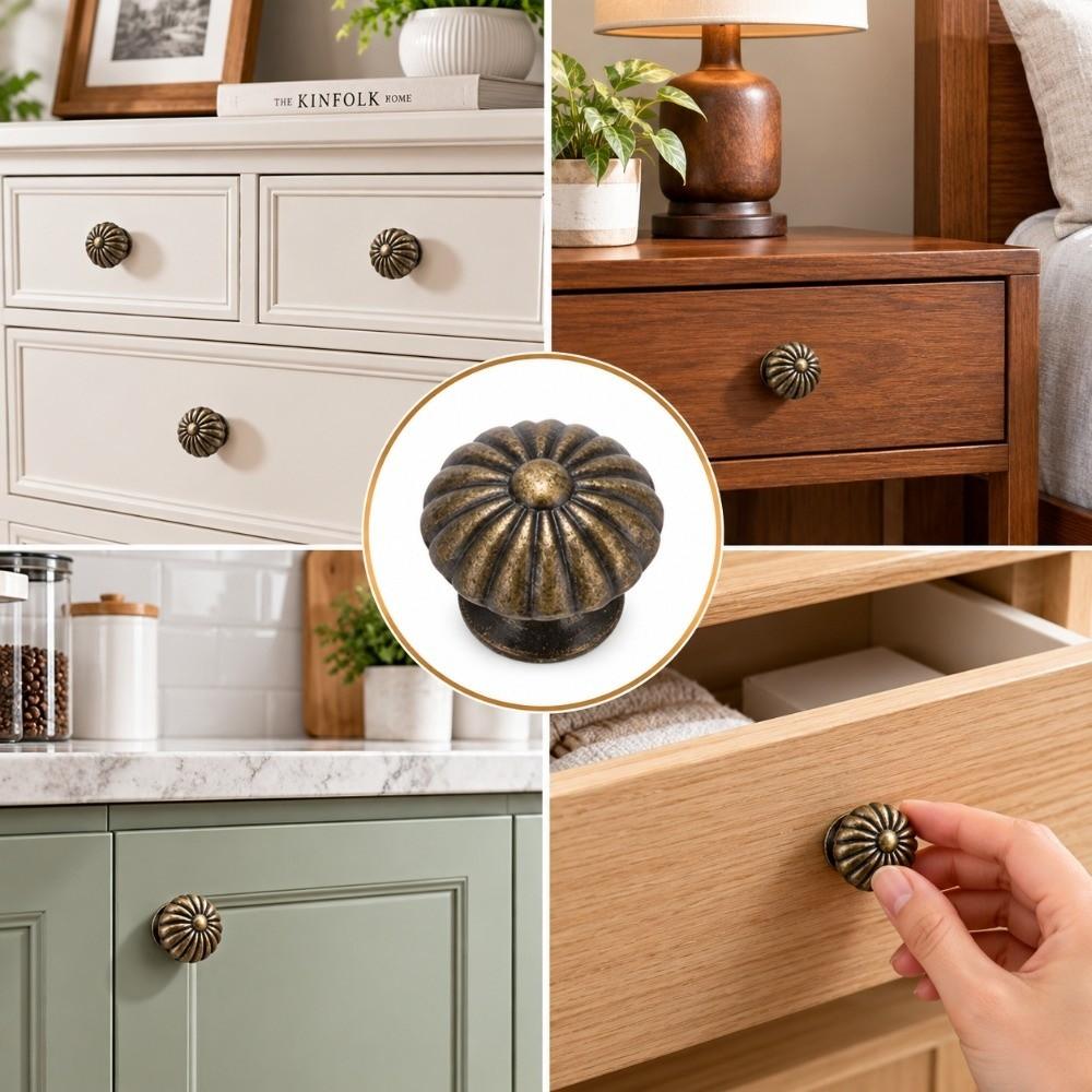 20pcs Antique Bronze Cabinet Knobs Single Hole Drawer Pulls Classic Furniture Handles For Drawers