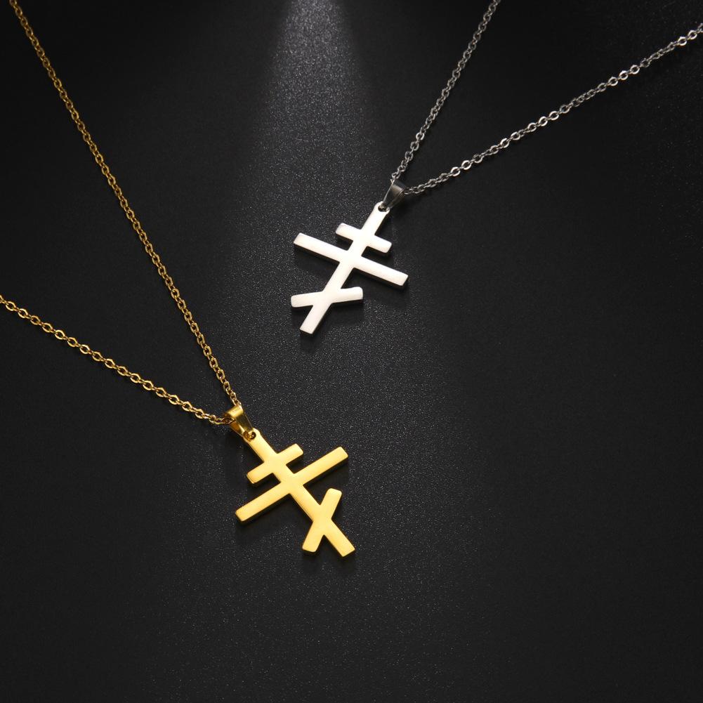 

Stainless steel necklace with European and American personality trend, Eastern Orthodox cross chain titanium steel necklace