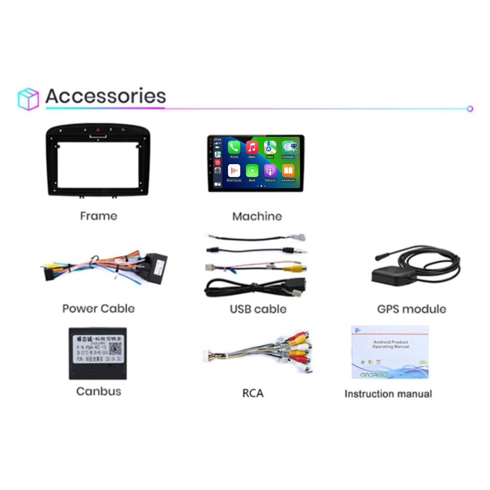 Android 14 Carplay Auto For Peugeot 308 308SW 2007-2015 408 2012-2020 Car Radio GPS Multimedia Video Player Stereo WIFI+4G DSP