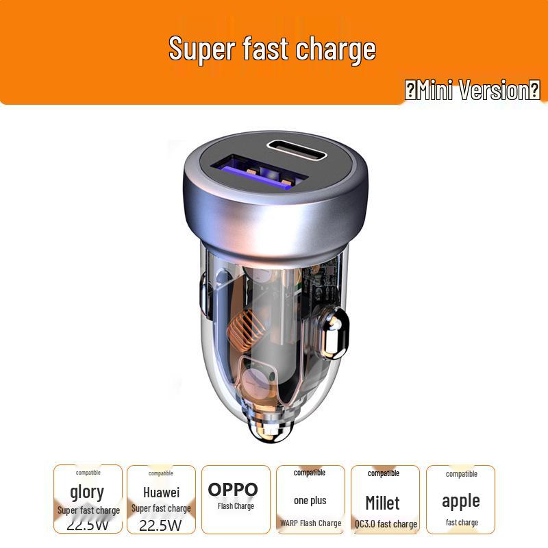 Unsichtbarer 100W Dual PD Schnell-Autoladeadapter