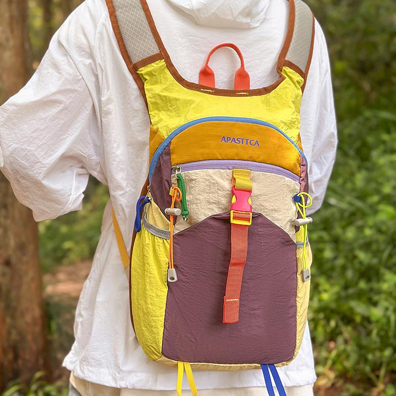 Travel Bag Large Capacity Backpack Unisex Color Block Outdoor Mountaineering Fitness Multifunctional Riding Backpack