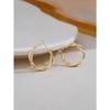 1 Pair Luxury Metal Round Circle Hoop Earrings, Simple & Elegant Design for Women Everyday Wear