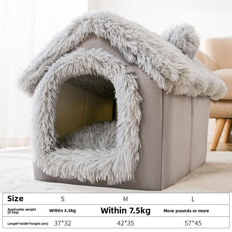 Kennel House Type Four-season Universal Small Dog Teddy Fight Removable Dog House Cat Nest Bed Spring and Autumn Pet Supplies