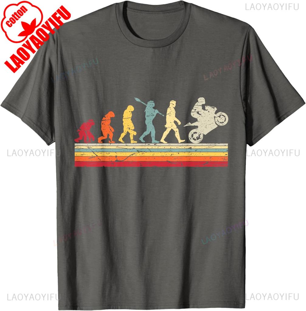 Evolution of The HuUnisex Biker Vintage Biker TShirt Camiseta Hombre Vintage Fashion Regular Shortsleeved Shirt Summer Cotton Tee