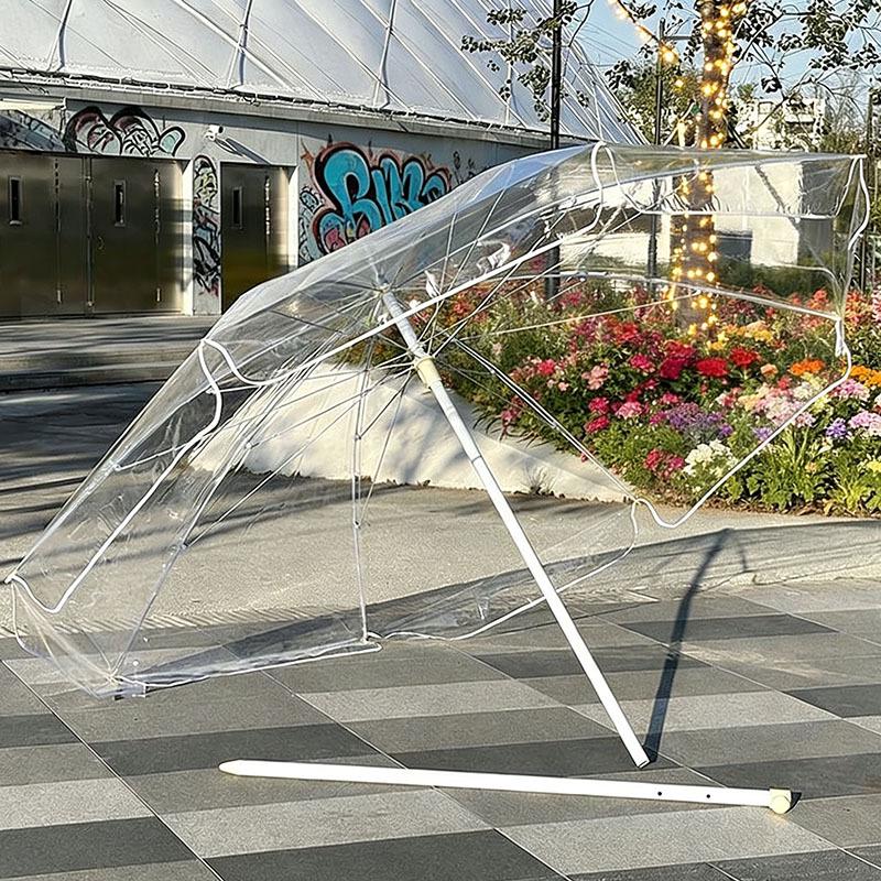 Extra Large Outdoor Transparent Fishing Umbrella - Waterproof Center Pole for Villa Courtyard, Camping, and Beach.