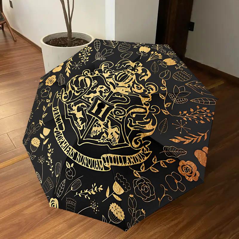 1PC Warner Hogwarts__Floral Automatic Open/Close Umbrella with Windproof, 36-Rib Sturdy Canopy, Durable Ribs1253A