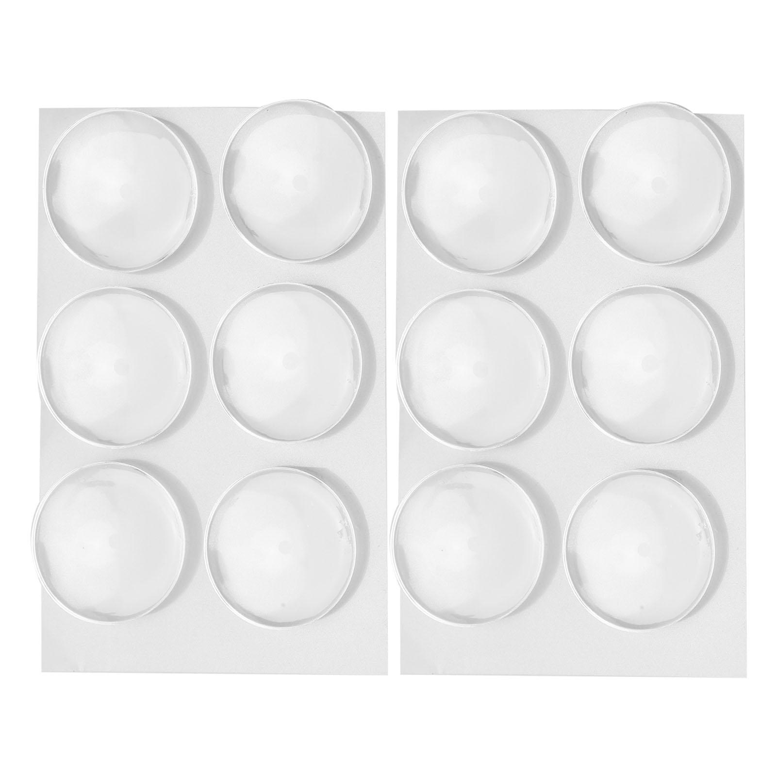 

12 Pcs Door Stoppers Wall Protector 40mm Diameter Transparent Round Soft Strong PU Wall Door Handle Bumper