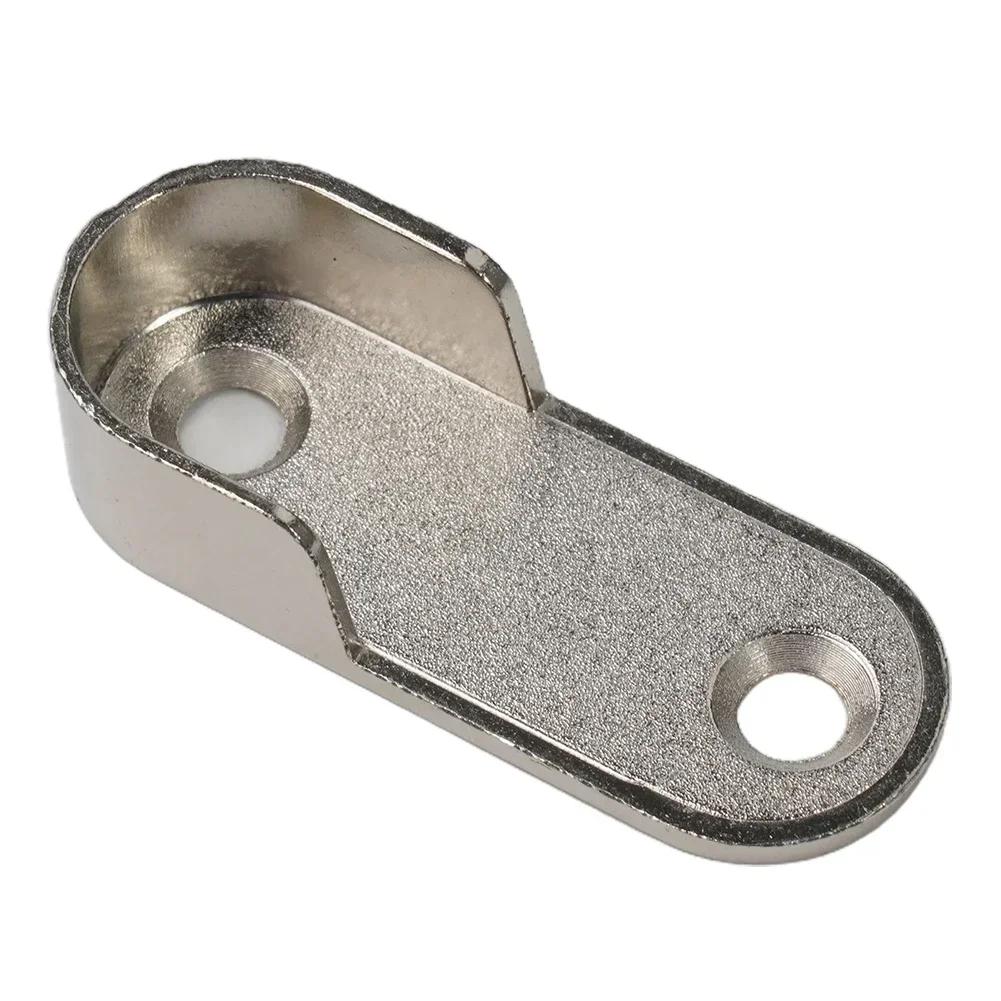 2/4/8 Pcs Closet Brackets 47*19*2mm Silver Zinc Alloy Wardrobe Clothes Tube Support Rod Pole End Thickening Holder Accessories