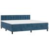 VidaXL Lit à sommier tapissier et matelas Bleu foncé 200x200cm Velours - Modèle 3141567