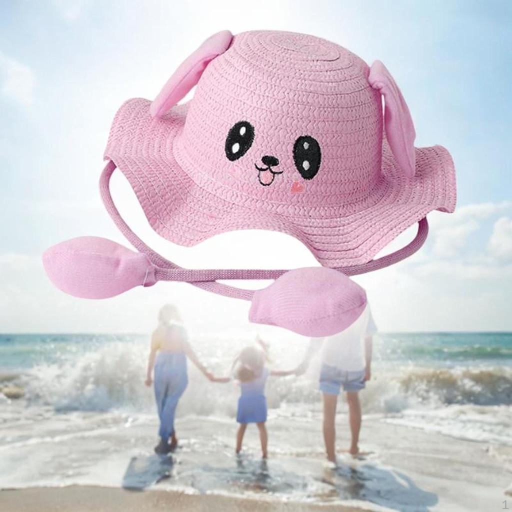 Bunny Straws Hat Caps Cute Fashionable Sun for Trips Fancy Dress Parties Gift