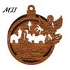 Wooden Christmas Ornaments 3D Light Up Ornament, Layered House Tree Snowman Magnetic Fridge Magnets for Nativity Scene Hanging Decoration Xmas