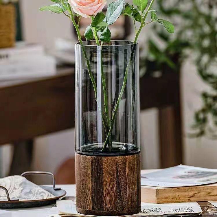 Large Glass Vase with Free Shipping – High-End Ins Style, Transparent Hydroponic Bottle for Fresh Flowers, Home Decor