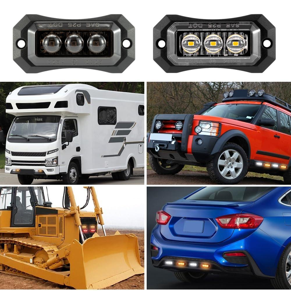 8PCS Truck Lighting LED Side Marker Boat Trailer Lights 3LED Clearance Lights Assembly LED Light Truck 24v 12v