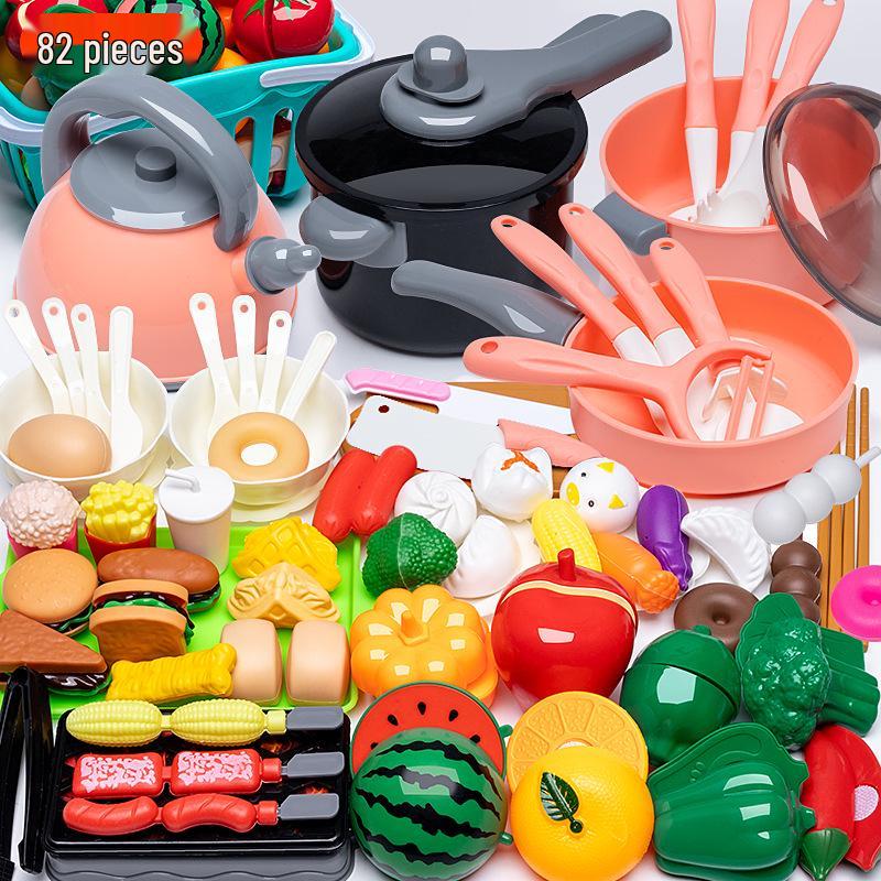 Cross-Border Pretend Kitchen Playset: Educational Toy for Girls Ages 3-6, Includes Fruit Cutting Set