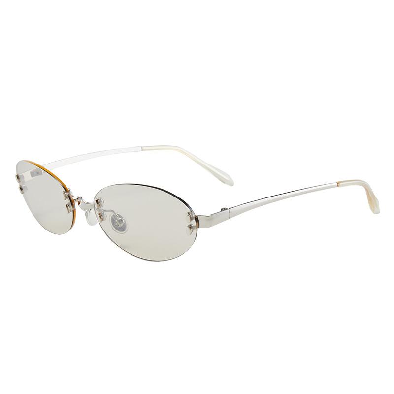 Retro Personalized Women'S Sunglasses Uv Protection Trend Rimless Glasses Fashion Versatile Sunglasses Men